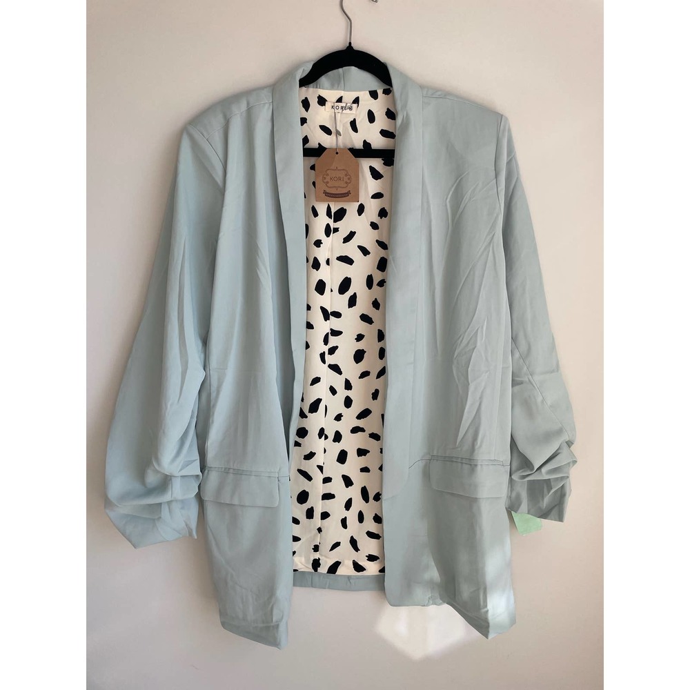 Kori Rawlins NWT Ruched Blazer Sage Green Sz XL